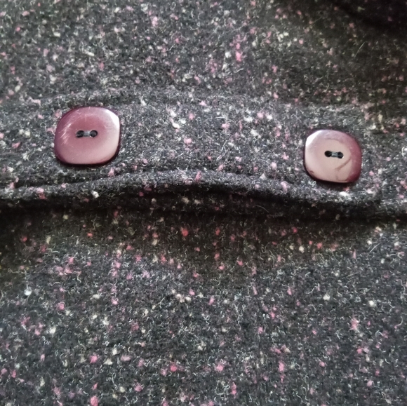 St Germain des Pris 80s soft black/dark grey flecked coat - Picture 11 of 11